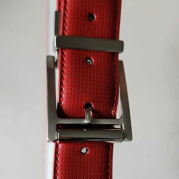 Ping Reversible Red And White Leather Belt - Picture 4 of 10